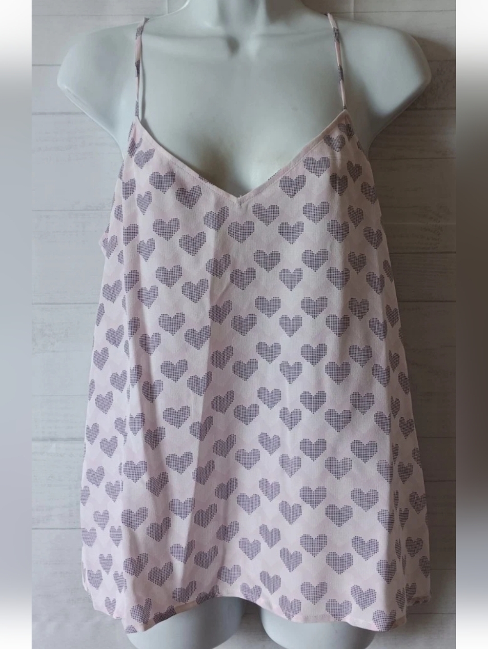 EQUIPMENT Silk Lilac Heart Print Cami Tank Top  149.00